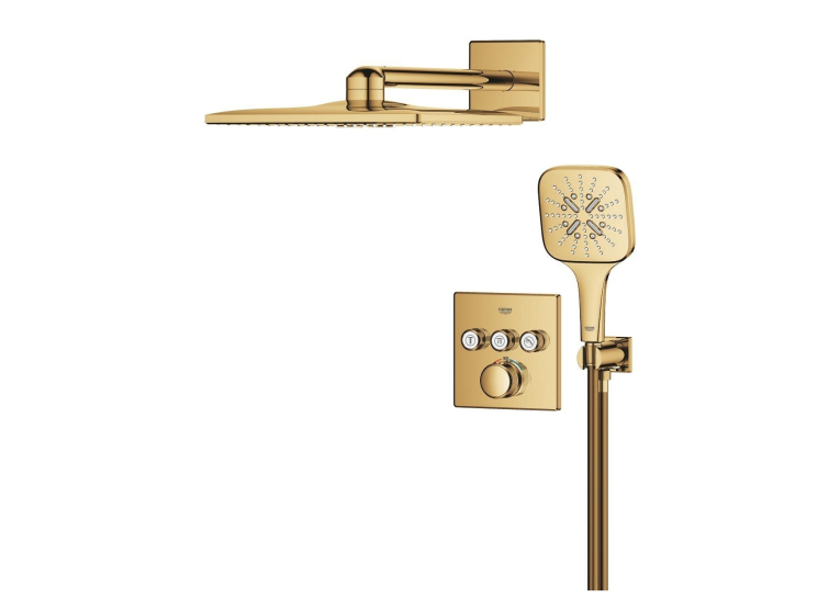 Душева система прихованого монтажу Grohe SmartActive 310 Cube, Grohtherm SmartControl 34864GL0 Золото