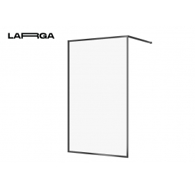 Душова кабіна Walk-in Larga 120х200, профіль чорний, прозоре скло