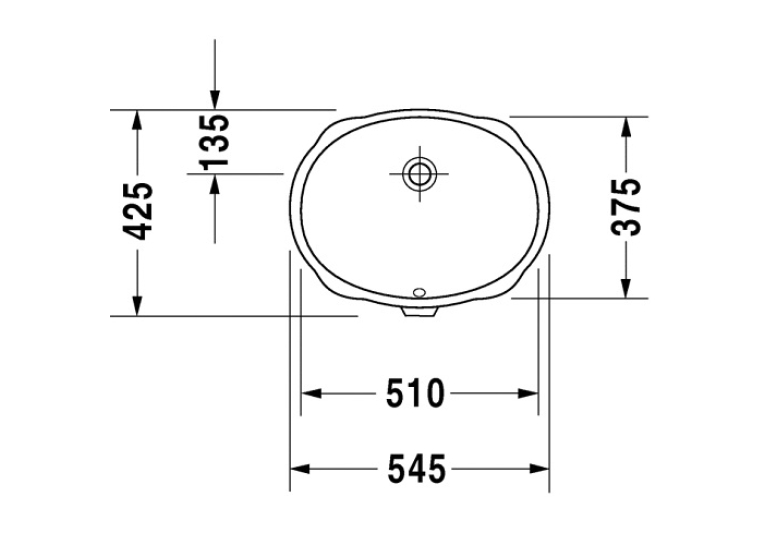 Умывальник Duravit Santosa встраиваемый 510 x 375мм 0466510000