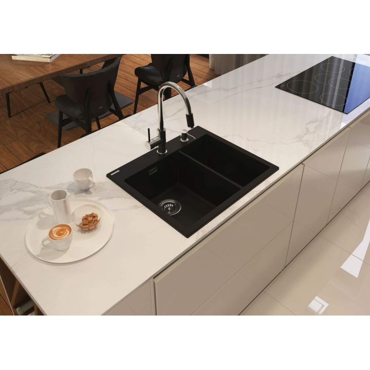 Смеситель для кухни Deante Aster, поворотный хром черный BCA_064M