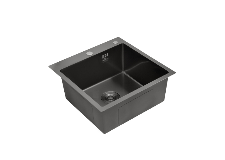 Кухонна мийка Kroner KRP Schwarze - 4545HM PVD (3.0/1.0 мм) CV033856