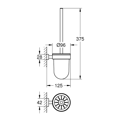 Туалетна щітка Grohe Essentials Cube 40513DC1 Сталь