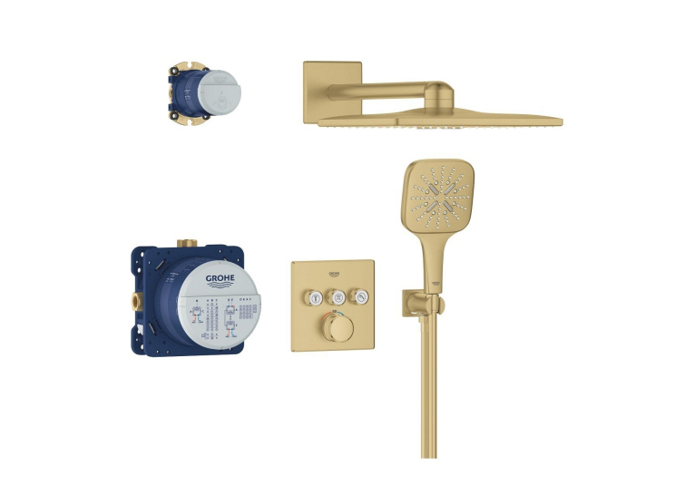 Душовий комплект Grohe SmartActive 310 + Grohe Grohtherm SmartControl Brushed Cool sunrise 34864GN0 Золото матове