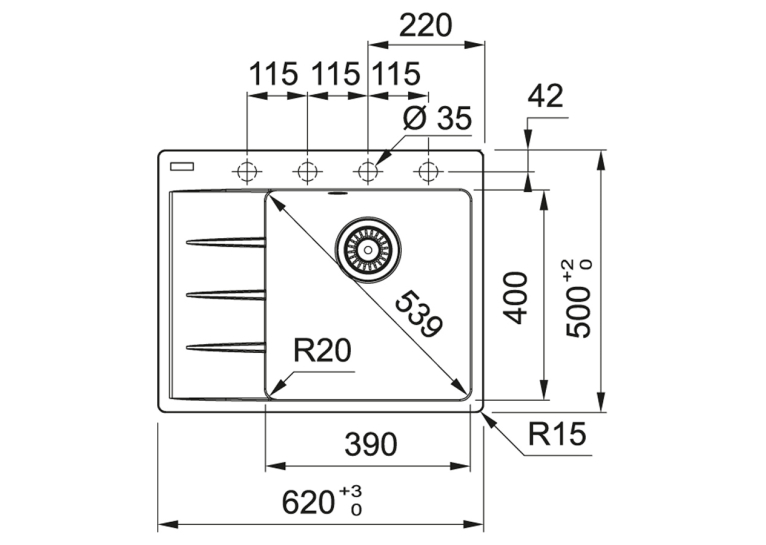 Franke Кухонні мийки Centro CNG 611-62 TL