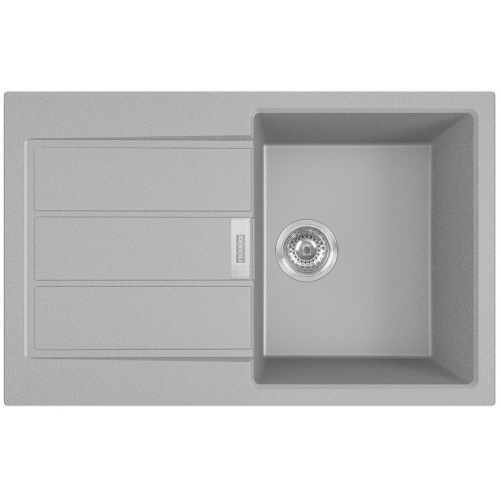 Franke Мийка кухонна Sirius, тектонайт, прямокутник, з крилом, 780х500х200мм, чаша - 1, накладна, 2 S2D 611-78, сірий