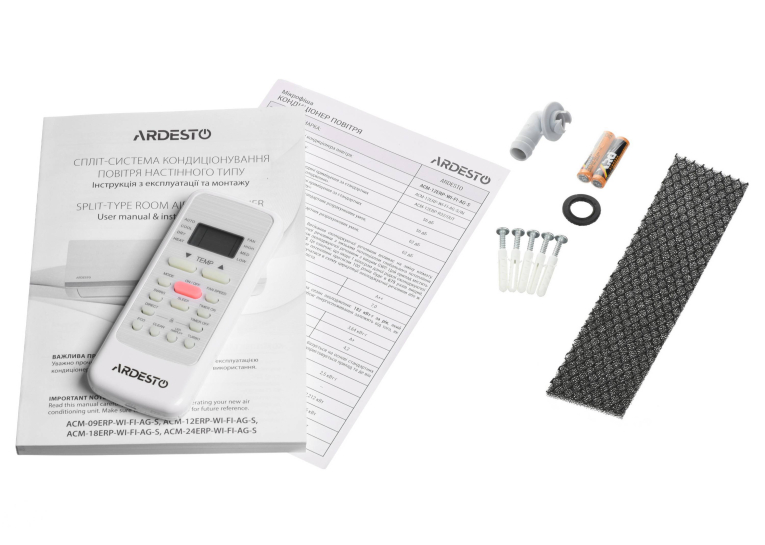 Кондиціонер ARDESTO інверторний, 70 м2, , A++/A+, до -15°С, Wi-Fi, R32, ACM-24INV-R32-WF-AG-S білий