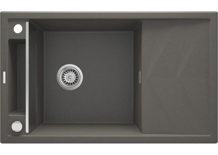 Мийка кухонна Deante Magnetic, граніт, прямокут., з крилом, 820х500х219мм, чаша - 1, накладна, антрацит ZRM_T113