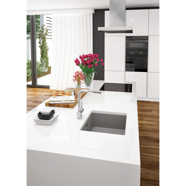 Смеситель для кухни Deante Aster вытяжной, хром-белый BCA_W730