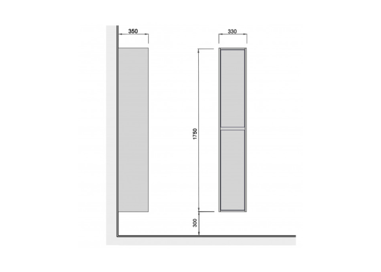 Пенал для ванни Мойдодир Polo Loft П-33-U підвісний/підлоговий 00-0008021