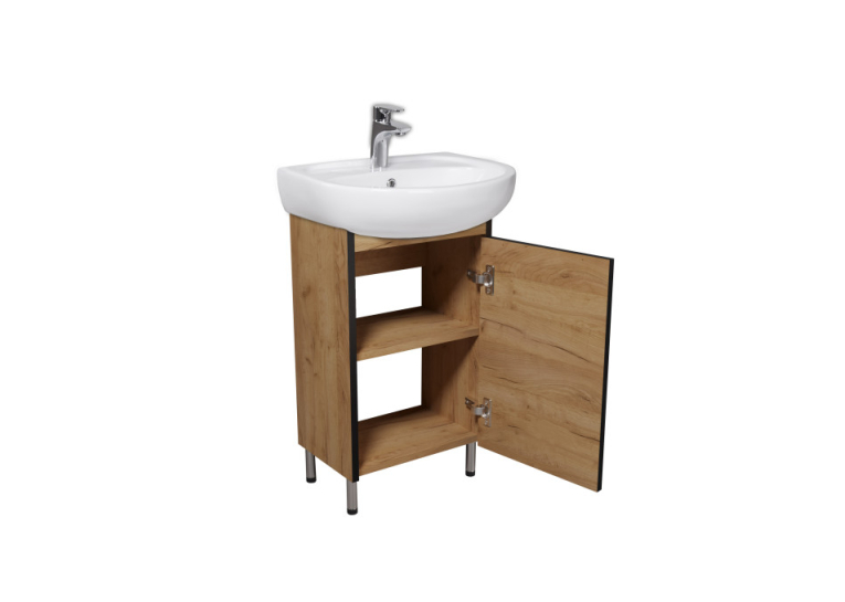 Тумба Мойдодир Dakota Craft 50 з умивальником Solo 50 дуб крафт 00-0008565
