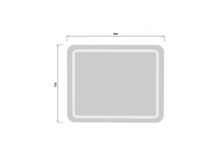 Дзеркало Мойдодир Палермо 70х80 / 80х70 з LED-підсвіткою 00-00004159