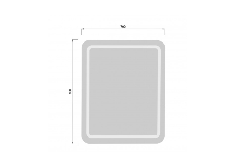 Дзеркало Мойдодир Палермо 70х80 / 80х70 з LED-підсвіткою 00-00004159