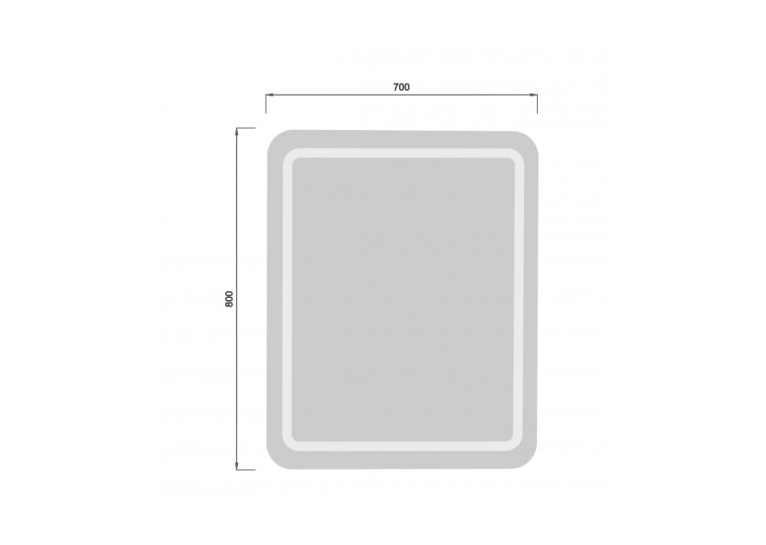Зеркало Мойдодыр Палермо 70х80/80х70 с LED-подсветкой 00-00004159