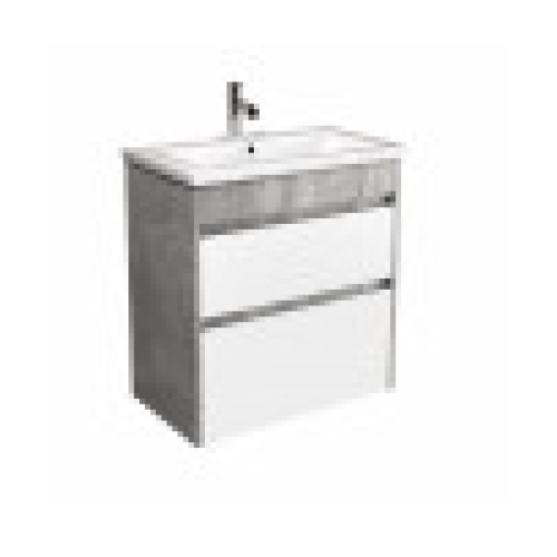 Тумба Мойдодир Polo Loft 60-U з умивальником Cosmo 60 бетон з білим 00-0008081