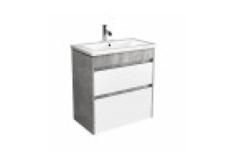 Тумба Мойдодир Polo Loft 60-U з умивальником Cosmo 60 бетон з білим 00-0008081