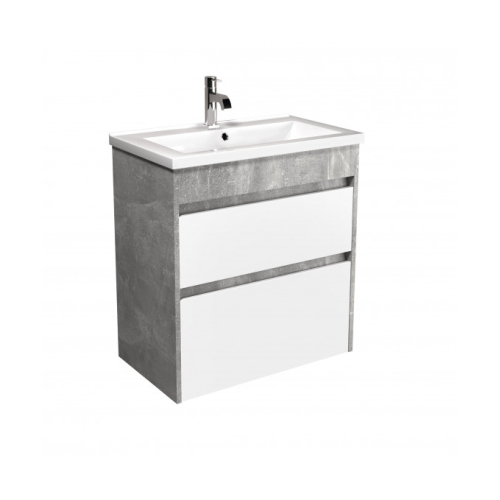 Тумба Мойдодир Polo Loft 60-U з умивальником Cosmo 60 бетон з білим 00-0008081