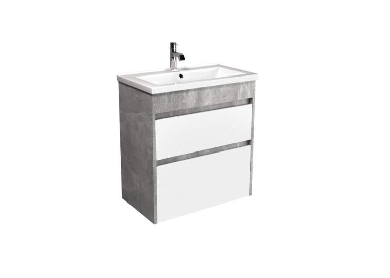 Тумба Мойдодир Polo Loft 60-U з умивальником Cosmo 60 бетон з білим 00-0008081