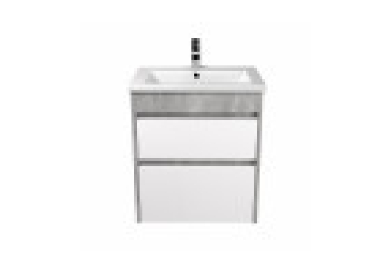 Тумба Мойдодир Polo Loft 60-U з умивальником Cosmo 60 бетон з білим 00-0008081