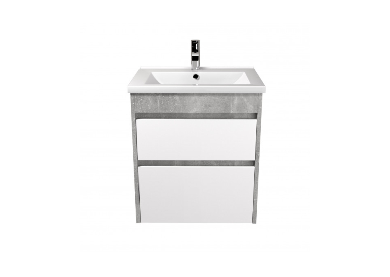 Тумба Мойдодир Polo Loft 60-U з умивальником Cosmo 60 бетон з білим 00-0008081