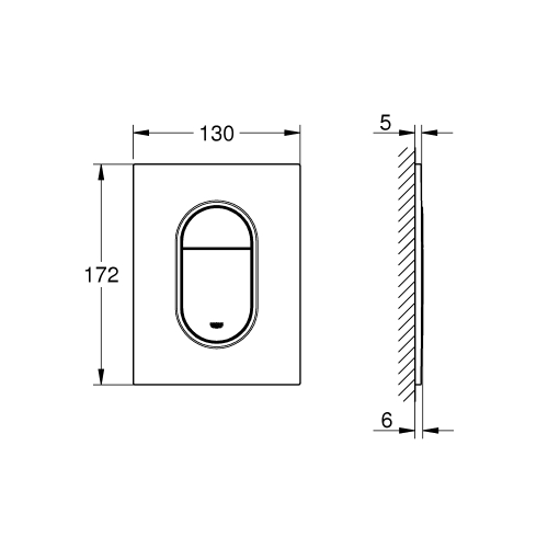 Панель смыва для скрытого бачка GROHE Arena Cosmopolitan S (37624DC0) Сталь