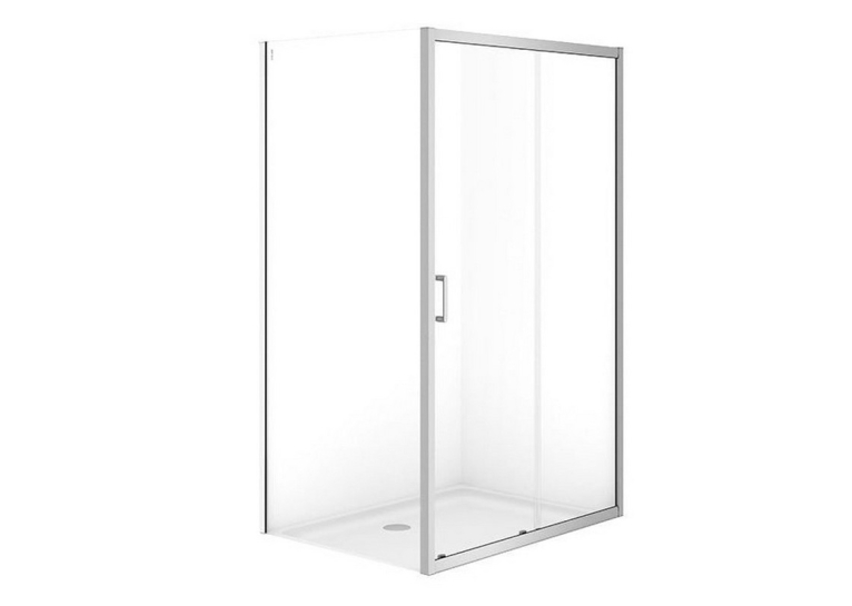Душ штора BRASCO 120*90*190 прямок,розсув.дверима, хром,прозоре