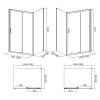 Душ штора BRASCO 120*90*190 прямок,розсув.дверима, хром,прозоре