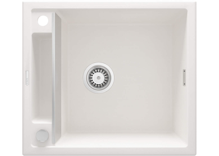 Мийка кухонна Deante Magnetic, граніт, квадрат, без крила, 560х500х219мм, чаша - 1, накладна, алебастр ZRM_A103