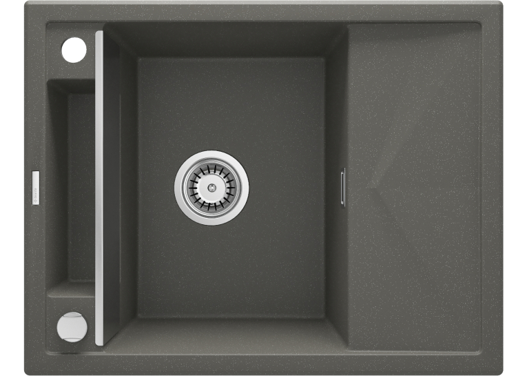 Мойка кухонная прямоугольная Deante Magnetic, гранит, с крылом, 640х500х219мм, чаша - 1, врезная, антрацит ZRM_T11A
