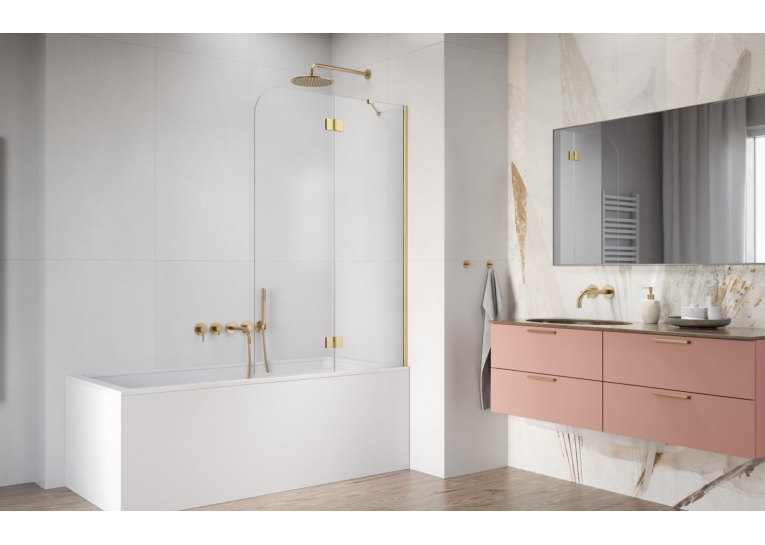 Шторка на ванну Radaway Garda Brushed Gold PND II 1000Rx1500 прозрачное 10720100-99-01R