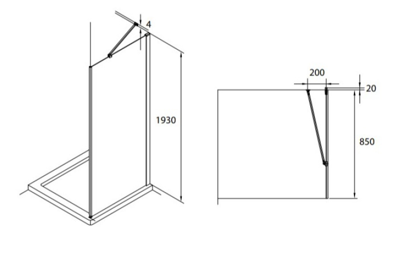  Душова стінка Roca Capital 90x195 см AM4409012M