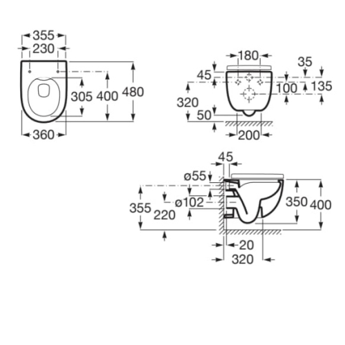Підвісний унітаз Roca DAMA MERIDIAN Rimless A346244000