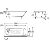 Ванна прямокутна чавунна ROCA CONTINENTAL 150x70см  (A21291300R) (Знижений в ціні товар)