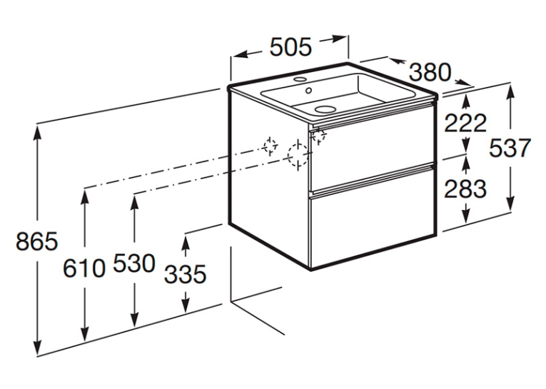  Комплект Roca Gap-N Compacto 50 см: тумба з умивальником, світло-сірий мат A851494447