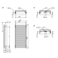 Рушникосушка Terma City 1050x600 Ral soft 9016 E8 + split 800W, WLCIT105060KS96E8TS1D