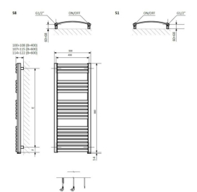 Рушникосушка Terma Dexter One 860x500 WWDEN086050KCROE8P