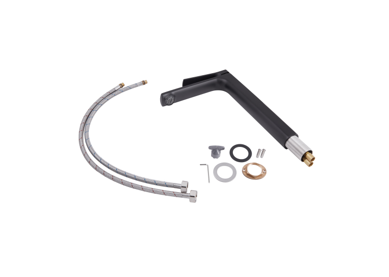 Змішувач для раковини Qtap Slavonice Black Matt високий QTSLA1042H103B