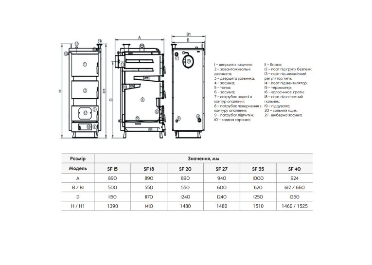 Котел твердопаливний сталевий Thermo Alliance Vulcan V 4.0 SF 40 V40V40