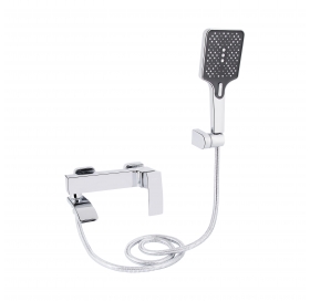 Смеситель для ванны Qtap Swan Cascada с поворотным изливом (с душевым гарнитуром) Chrome QTSWA260CRM45565