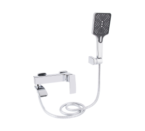 Смеситель для ванны Qtap Swan Cascada с поворотным изливом (с душевым гарнитуром) Chrome QTSWA260CRM45565
