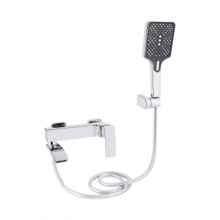 Змішувач для ванни Qtap Swan Cascada з поворотним виливом (з душовим гарнітуром) Chrome QTSWA260CRM45565