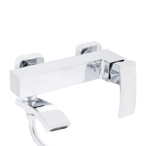 Смеситель для ванны Qtap Swan Cascada с поворотным изливом (с душевым гарнитуром) Chrome QTSWA260CRM45565