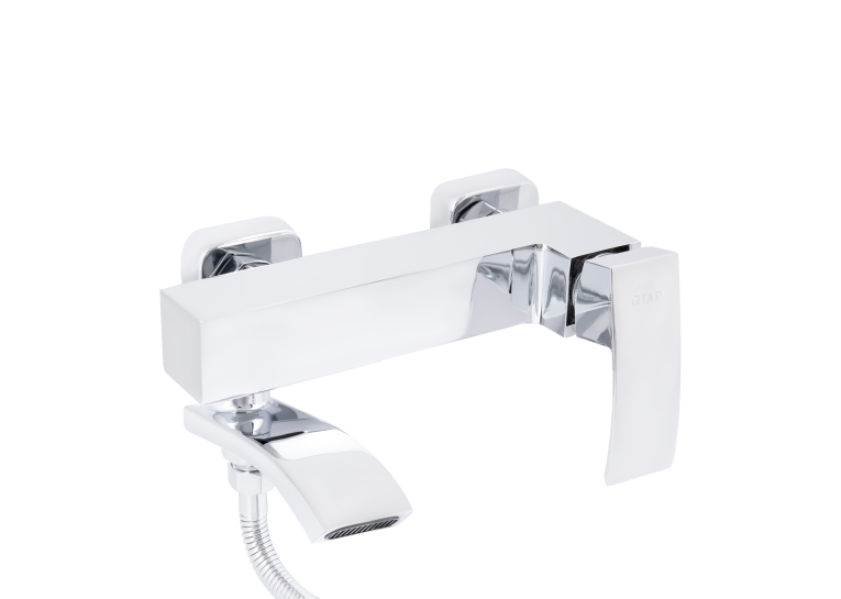 Змішувач для ванни Qtap Swan Cascada з поворотним виливом (з душовим гарнітуром) Chrome QTSWA260CRM45565