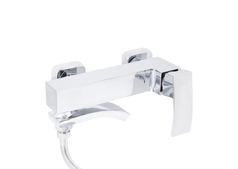 Змішувач для ванни Qtap Swan Cascada з поворотним виливом (з душовим гарнітуром) Chrome QTSWA260CRM45565