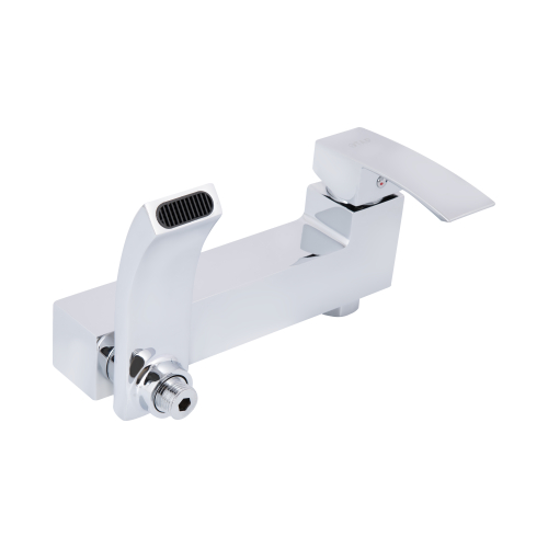 Смеситель для ванны Qtap Swan Cascada с поворотным изливом (с душевым гарнитуром) Chrome QTSWA260CRM45565