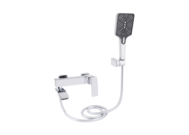 Змішувач для ванни Qtap Swan Cascada з поворотним виливом (з душовим гарнітуром) Chrome QTSWA260CRM45565