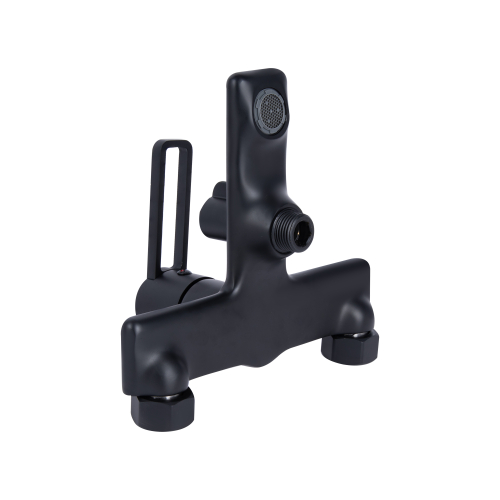 Змішувач для ванни Qtap Taurus (з душовим гарнітуром) Black Matt QTTAU259BLM45662