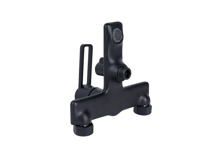 Змішувач для ванни Qtap Taurus (з душовим гарнітуром) Black Matt QTTAU259BLM45662