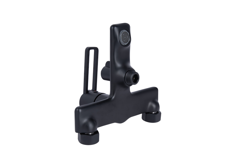 Смеситель для ванны Qtap Taurus (с душевым гарнитуром) Black Matt QTTAU259BLM45662