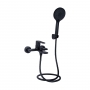 Змішувач для ванни Qtap Taurus (з душовим гарнітуром) Black Matt QTTAU259BLM45662