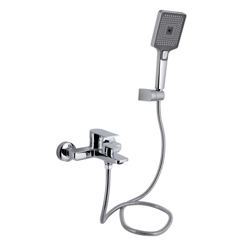 Змішувач для ванни Qtap Aries (з душовим гарнітуром) Chrome QTARI259CRM45559